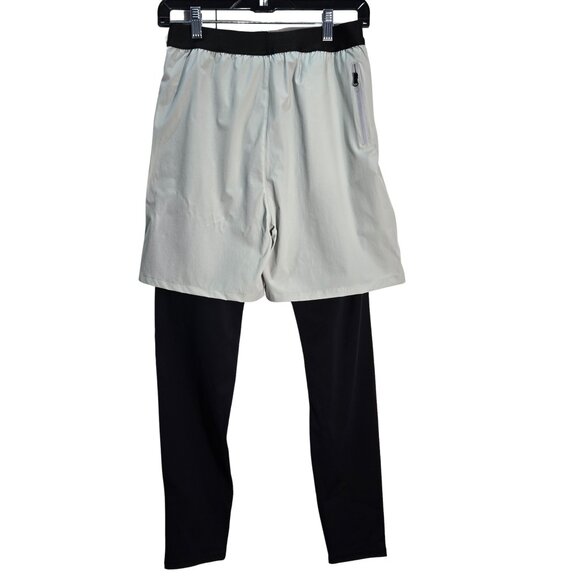 NWT | 2-in-1 Youth Teen Running Shorts Over Black Leggings Tights Activewear - Picture 2 of 4
